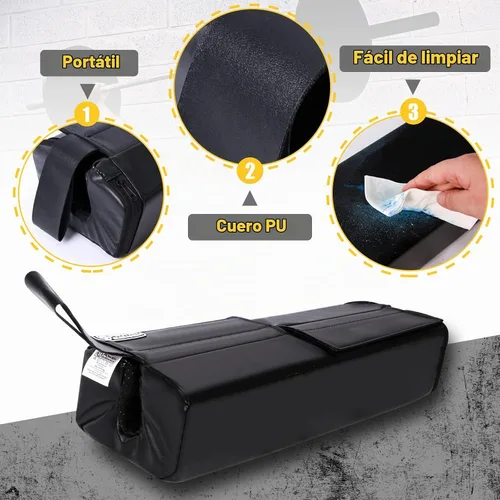 Vista 4 de POWER GUIDANCE Square Hip Thrust Pad Barbell Squat Pad Protective Pad for Barbell Bench Press, Barbell Hip Thrusts, Weight Lifting, Squats, Lunges