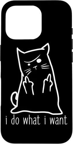 Vista 20 de I Do What I Want Rude Kitty Flipping Bird Middle Finger Gift Case for iPhone 17