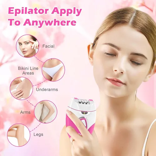 Vista 6 de Depiladora para mujeres, depiladora de piel glabrousa de deslizamiento suave con 2 velocidades y luz LED, depilación facial eléctrica adecuada