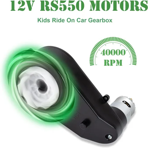 Vista 5 de 2 piezas de ruedas motorizadas caja de cambios 12V RS550 40000RPM ruedas motorizadas actualización de motor para niños juguetes de paseo en coche