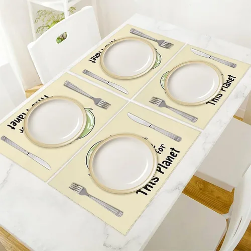 Vista 5 de Alienes Cute for This Planet Placemats Set of 6 Resistant Table Mats Washable Place Mats for Dinner Party Table Decoration