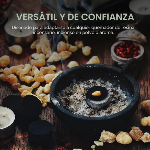 Vista 6 de Sunlight® Tabletas de carbón para incienso - Tabletas de carbón ligero rápido - Luces de disco de carbón - Rollos de quemador de resina de 1.299 in