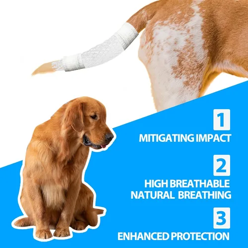 Vista 3 de Paquete de iniciación de protector de cola de perro, vendaje de cola veterinaria para animales de compañía