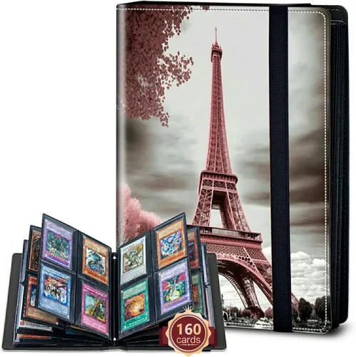 Vista 66 de Rossy Carpeta de tarjetas con 4 bolsillos, carpeta de tarjetas intercambiables, álbum de colección de tarjetas, para 160 tarjetas de carga lateral