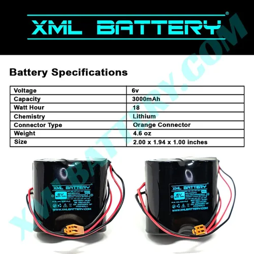 Vista 4 de Paquete de 2 XML Battery 6v 3000mah BR-CCF2TH 6V GE Fanuc A06 Series A06B-0073-K001 A06B0073K001