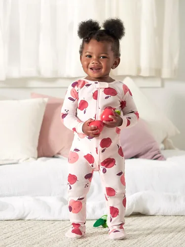 Vista 5 de Gerber Pijama con pies para bebé niña, paquete de 4
