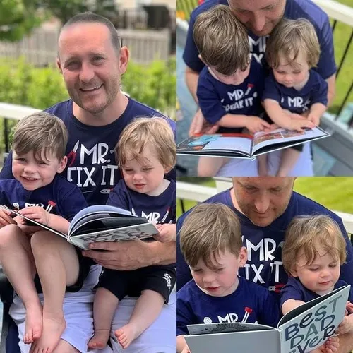 Vista 2 de Unique Baby Camisas a juego para el día del padre con texto en inglés "Daddy and Me
