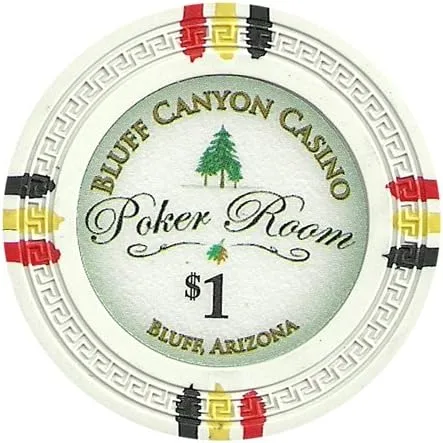Vista 2 de Bluff Canyon - Juego de muestras de fichas de póquer de arcilla de 14 gm, 12 fichas nuevas