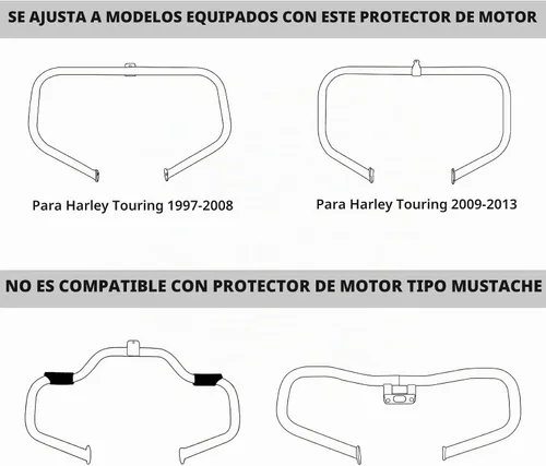 Vista 2 de Kit inferior de carenado ventilado cromado para Harley Touring 1983-2013
