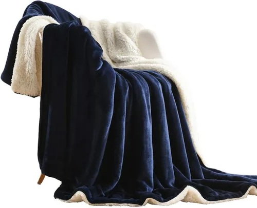 Vista 69 de NANPIPER - Manta de forro polar Sherpa, suave y esponjosa, mantas individuales para sofá, color negro, de 60x80 pulgadas