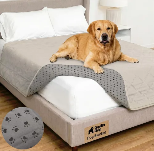Vista 31 de GORILLA GRIP® Manta impermeable para perro, funda de sofá a prueba de fugas para perros, parte trasera de agarre de silicona, protege el sofá