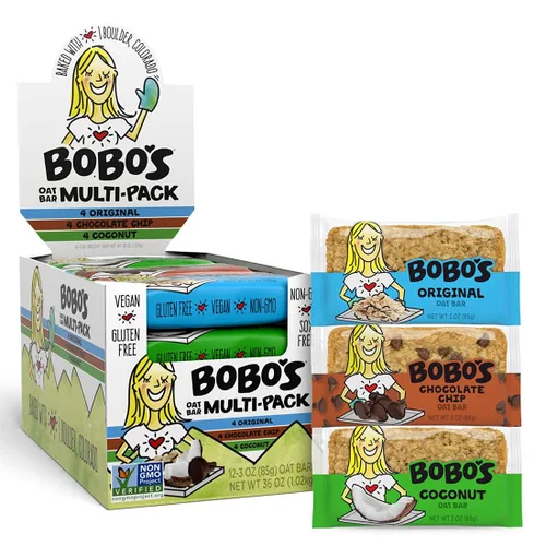 Vista 12 de Bobo's Barras de mantequilla de almendra y avena, sin gluten, sin OGM, avena integral, paquete de 12 Barritas de aperitivo Para llevar Hechas