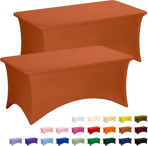 Vista 43 de Fixwal Paquete de 10 Cubiertas de Mesa de Spandex de 6 Pies para Mesas de 6 Pies, Mantel Rectangular Elástico Ajustado, Cubierta de Mesa de Patio