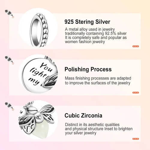 Vista 4 de Annmors Dream Catcher Fireworm Love Charm fit Bracelet 925 Sterling Silver Pendant for European Necklace Jewelry