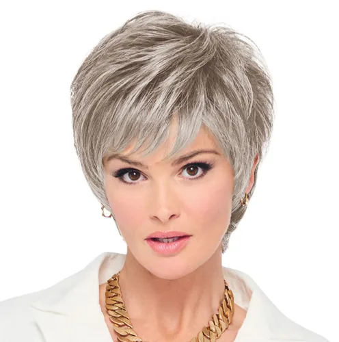 Vista 7 de Raquel Welch - Peluca corta Bob atada a mano feroz y enfocada por Hairuwear, gorra de tamaño medio, castaño iluminado por el sol RL10/12