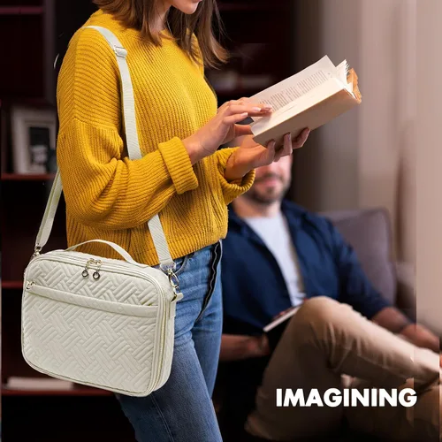 Vista 8 de Elegante funda para la Biblia de IMAGINING para mujer, funda para Biblia con asas y bolsas, gran regalo y protector de libros