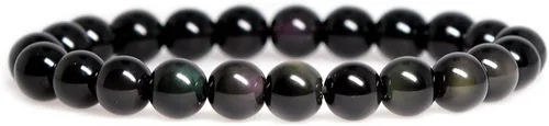 Vista 15 de Justinstones Pulsera elástica de cuentas redondas de 0.315 in con gemas semipreciosas, unisex, 7 pulgadas