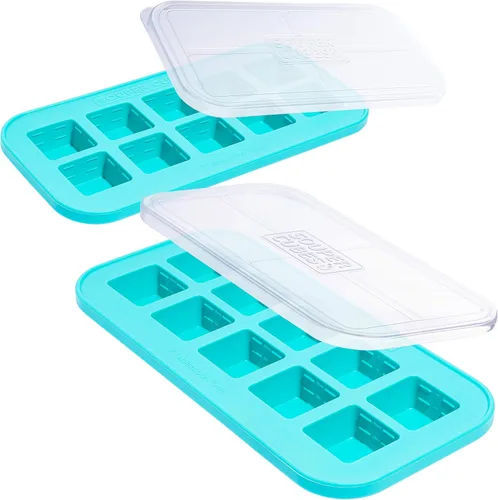 Vista 10 de Souper Cubes Moldes de silicona para congelador, 2 cucharadas, perfectos para almacenar ajo, hierbas, jengibre, pesto, pasta de tomate, jugo