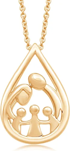 Vista 13 de Jewelili - Collar con colgante de plata de ley o oro rosa o amarillo sobre plata, cadena de eslabones de 18 pulgadas