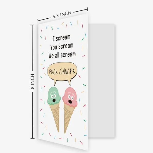 Vista 2 de Ogeby Tarjeta de aliento para el cáncer de mierda, regalo para él y ella, divertida y linda tarjeta de recuperación contra el cáncer, tarjeta