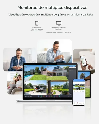 Vista 7 de COOAU 2.5K/4MP cámaras de seguridad solares inalámbricas al aire libre