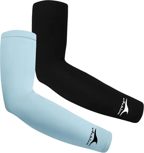 Vista 11 de Achiou Mangas de Brazo de Seda de Hielo Refrigerante, Mangas de Protección Solar UV de Verano, de Compresión UPF 50+ para Mujeres, Voleibol