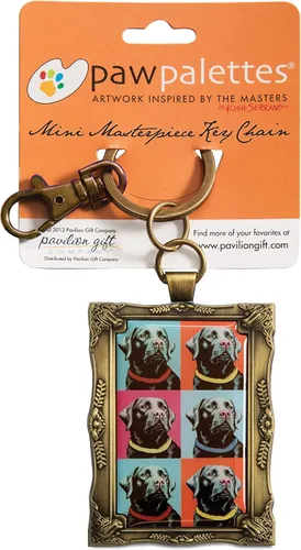 Vista 3 de Pavilion Gift Company Llavero de pastor alemán-Van Growl-2" x 2.75", latón