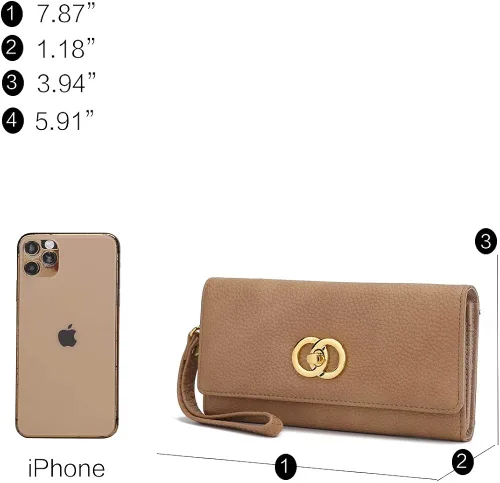 Vista 3 de MKF Collection Wristlet Wallet for Women - PU Leather Wristlet Bag - Multi Pockets Envelope Wallet