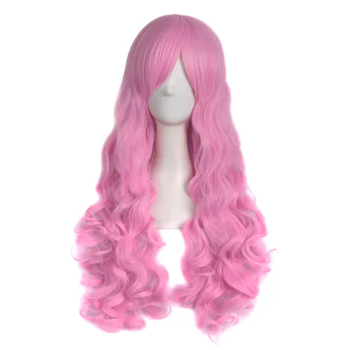 Vista 45 de Peluca MapofBeauty Lolita para disfraz, cabello largo, rizado, con coleta, Blanco