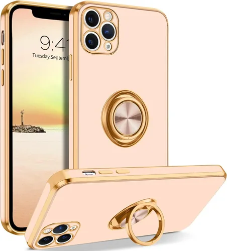 Vista 10 de BENTOBEN Funda para iPhone 11 Pro Max, funda para teléfono iPhone 11 ProMax, ajuste delgado, soporte de anillo con soporte de soporte, protección a