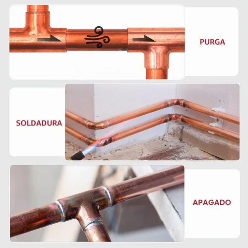 Vista 3 de Herramienta de purga de nitrógeno para HVAC, regulador de flujo de nitrógeno de entrada de 50 PSI, regulador de nitrógeno de latón duradero