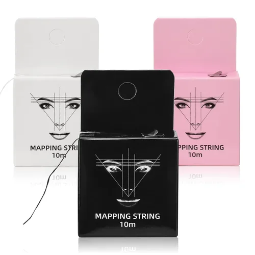 Vista 7 de ATOMUS Cadena de mapeo de cejas 2pcs pre-entintado 30m (98ft) Microblading String para marca de cejas Cuerda de medición negra para maquillaje