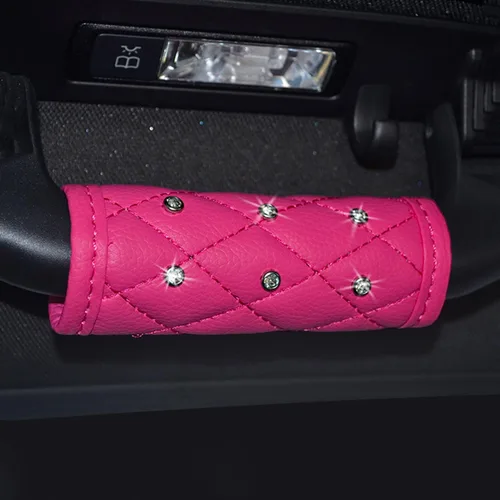 Vista 19 de Paquete de 2 fundas brillantes para manija de puerta de seguridad para automóviles, con cristales brillantes, almohadillas protectoras para manija