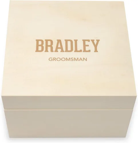 Vista 8 de WEDDINGSTAR Caja de regalo de recuerdo de madera grabada personalizada con tapa extraíble - fuente de bloque