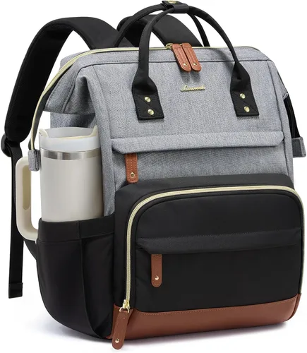 Vista 16 de LOVEVOOK Mochila para laptop para mujer, mochila de trabajo de 15.6 pulgadas con gran capacidad, bolsa de enfermera impermeable, mochila