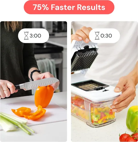 Vista 3 de Cortador de mandolina Fullstar para cocina - Picador de verduras, picador de cebolla y patata, picador de alimentos, verduras, frutas