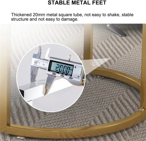 Vista 5 de Mesa Marble Oval Coffee Table Nordic Creative Metal Side Table Fashion Wrought Iron Center Table w/Metal e Home Living Room Furniture Black