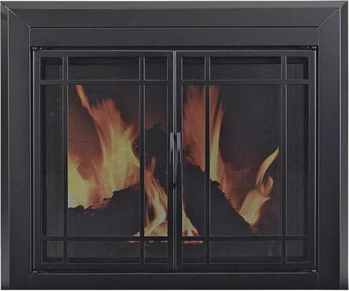 Vista 12 de Pantalla de vidrio para agradable fogata Hearth EA-5010 Easton, negro medianoche., EA-5011