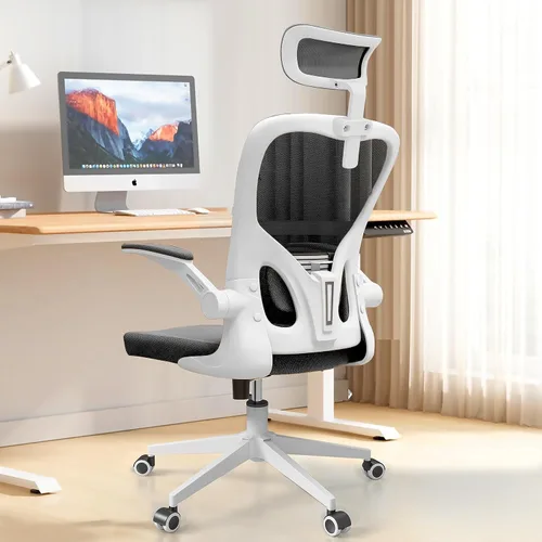 Vista 10 de Monhey Silla de oficina negra, silla de oficina ergonómica, silla de escritorio de oficina en casa para personas grandes y altas, silla