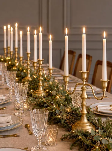 Vista 10 de NUPTIO Candelabros Gold Candelabros: Candelabro de latón con 3 brazos Juego de 2 velas cónicas para decoración de Navidad, chimenea, centros de mesa