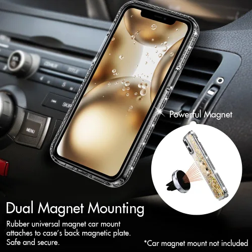 Vista 4 de Silverback Funda para iPhone 11 con soporte de anillo, oro transparente Claro Dorado