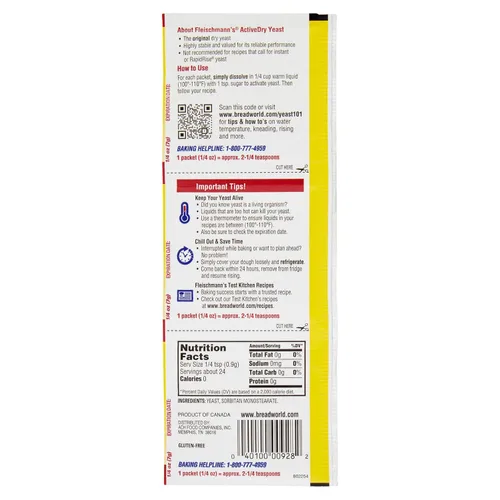 Vista 2 de Fleischmann Levadura original sin gluten 1.4 oz. Paquete de 3.
