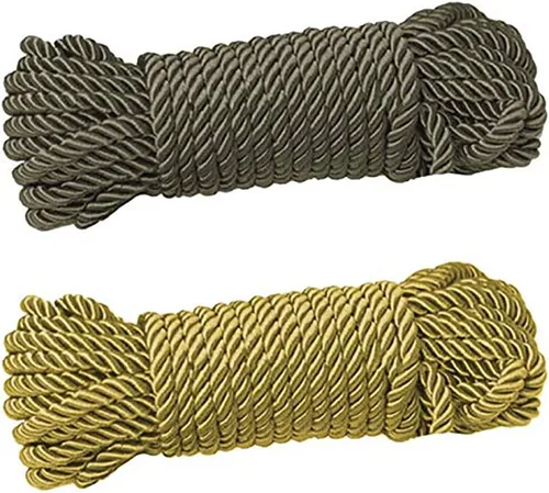 Vista 11 de Cuerda de seda suave trenzada sólida, 32.8 ft, duradera y fuerte, cuerda multiusos para hilo (marrón)