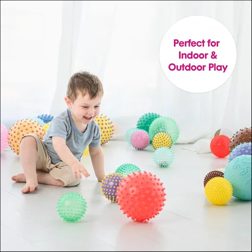 Vista 6 de Edushape Pelota sensorial original, bola de bebé de 7 pulgadas para el desarrollo de habilidades motoras gruesas en niños de 6 meses en adelante