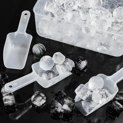 Vista 7 de 18 cucharas transparentes esmeriladas antiarañazos para barra de helado de caramelo, cucharas de 6.5 pulgadas para contenedores de almacenamiento