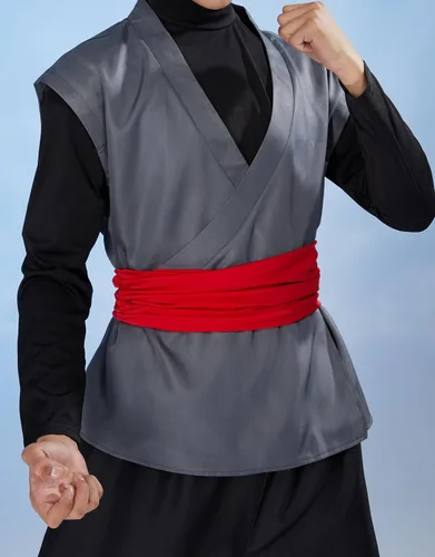 Vista 5 de Haikyuu - Traje de Kung Fu para hombre con orejas de anime negro Cosplay disfraz Halloween
