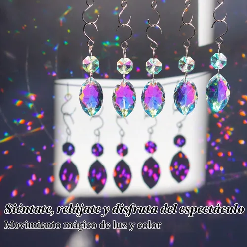 Vista 2 de 20 unidades de cristales de 38 mm para candelabro en forma de ojo de caballo, prismas de candelabro de cristal, cuentas de vidrio conectadas