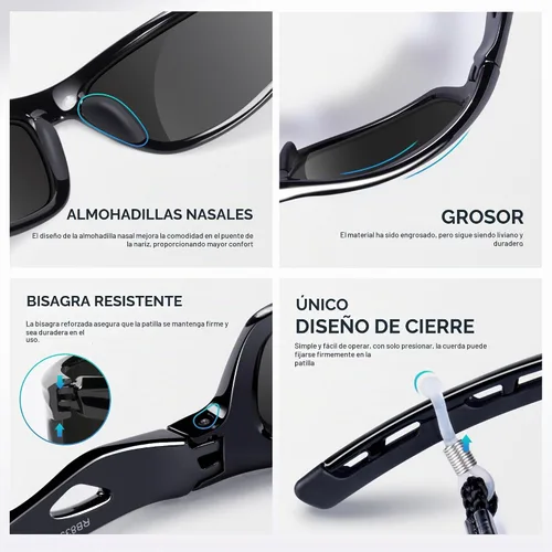 Vista 4 de RIVBOS Womens Polarized Sports Sunglasses UV400 for Driving Cycling RB833