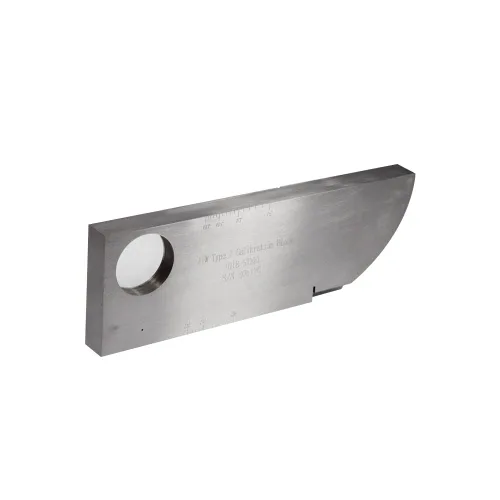 Vista 5 de Tipo 1 bloque de prueba ultrasónico ASTM E164-13, acero 1018 de YUSHI IIW, versión de la pulgada