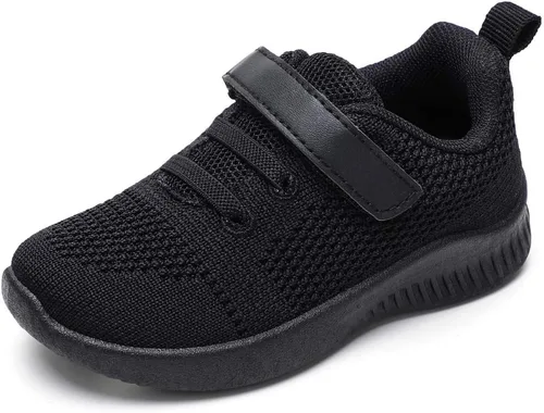 Vista 2 de nerteo Zapatos para Niños Pequeños/Niños Chicos y Niñas Zapatillas Deportivas para Correr/Caminar Todo negro